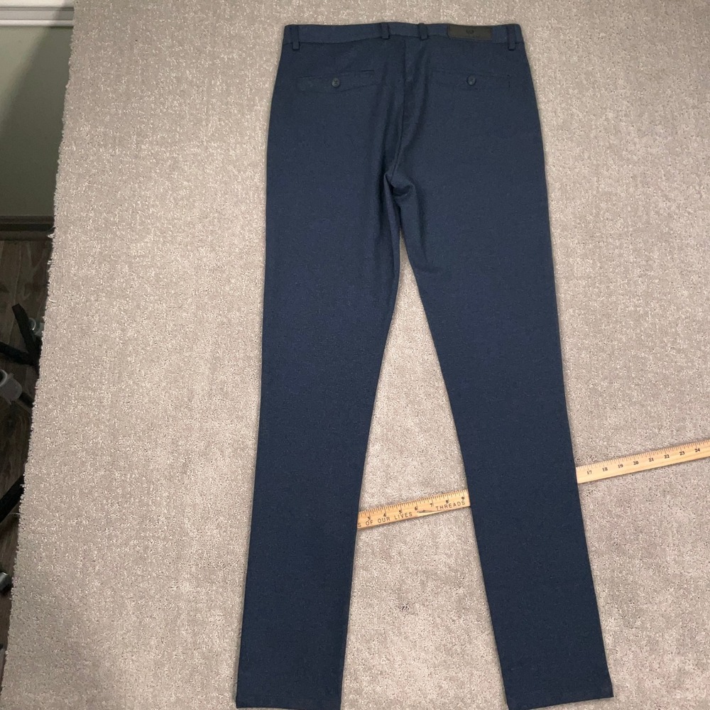 Au Noir Daring Dress Pants Mens 32 Navy Blue Excellent Stretch Beretta-Bale - Picture 11 of 12